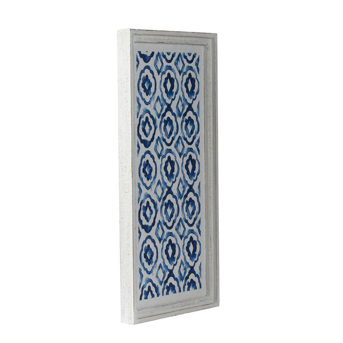 Hanging Sculptures, Modern Wall Art Decor (Set of 2) - White / Blue