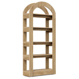 Arched 5 Tier Bookshelf, Deep Storage - Teak