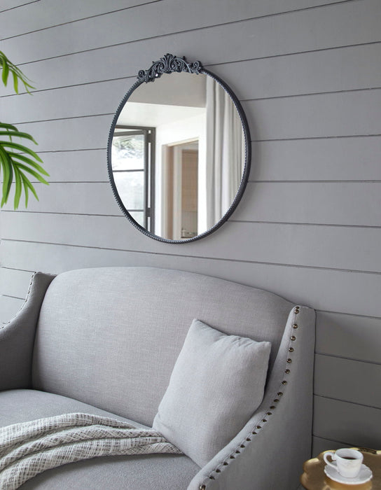 Classic Design Mirror With Baroque Inspired Frame For Bathroom, Entryway Console Lean Against Wall