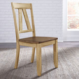Lindsey Farm - Splat Back Side Chair - Natural & Brown
