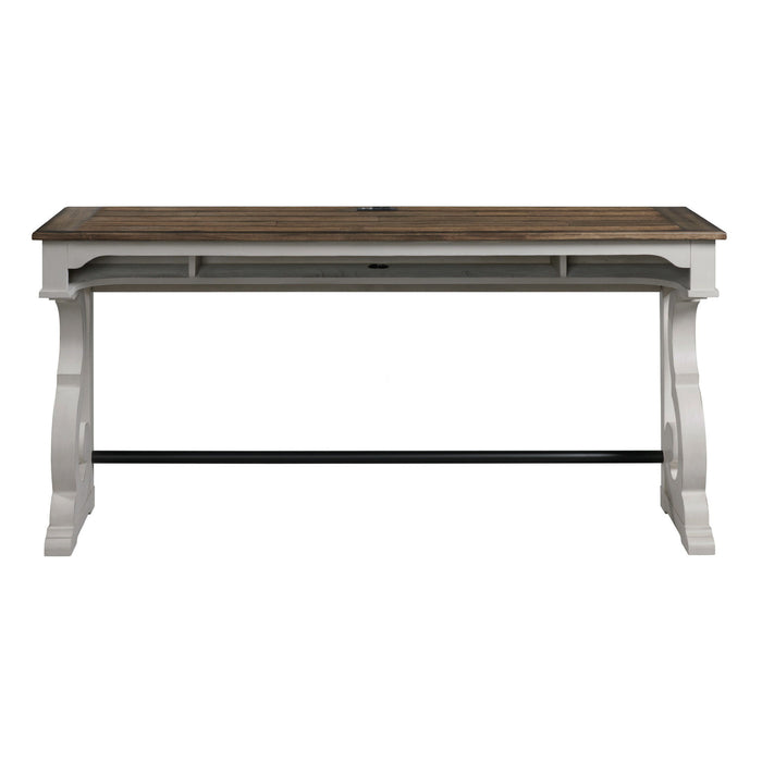 Drake - Sofa Bar Table - Rustic White / French Oak