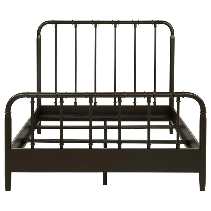 Rocco All Wood Water Pipe Open Frame Queen Bed Dark Bronze