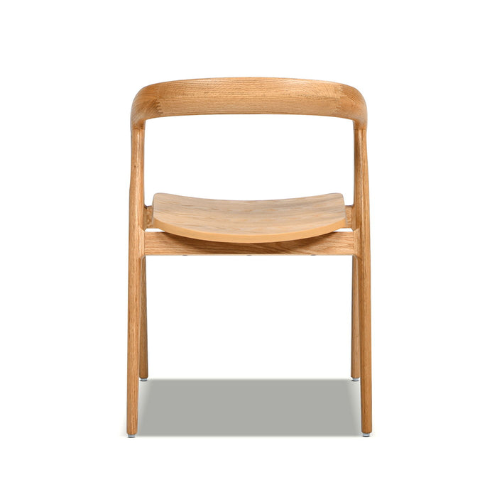 Simeon - Scandinavian Sculpted Dining Chair - Warm Natural Brown