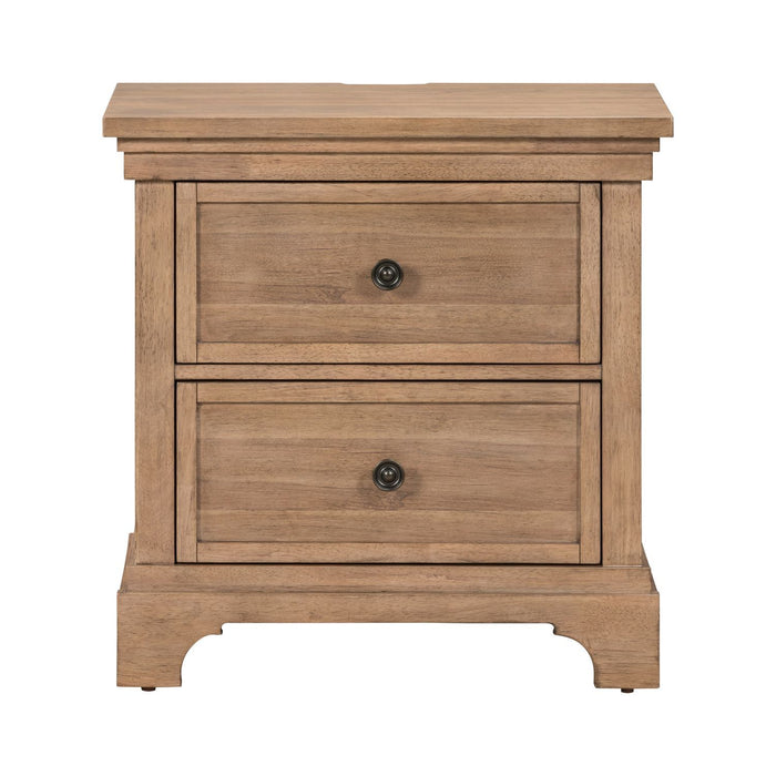 Haven Hills - Nightstand With Charging Station - Camel Beige