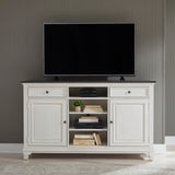 Allyson Park - 68" Highboy TV Console - Wirebrushed White / Charcoal