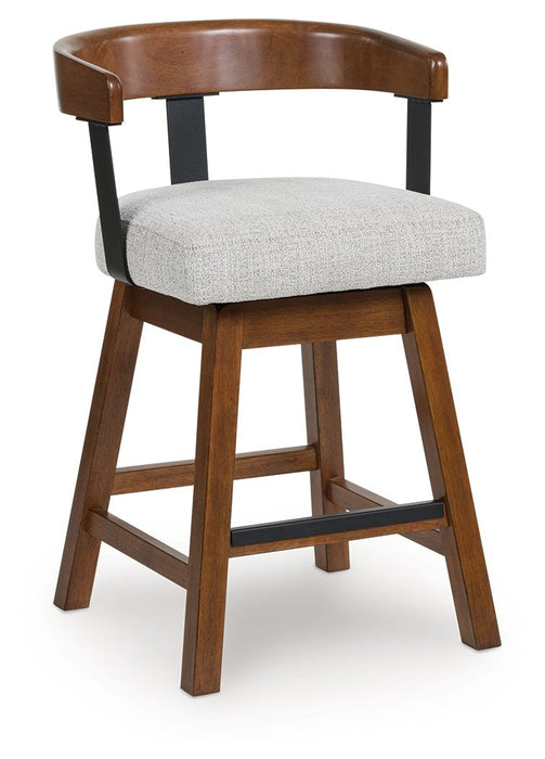 Ralene - Upholstered Swivel Barstool (Set of 2) - Medium Brown