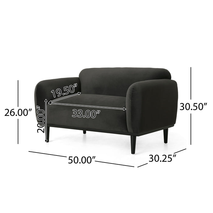 Sway - Upholstered Loveseat With Wood Legs And Round Arms