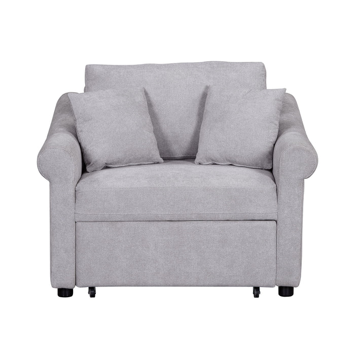 Convertible Sleeper Chair With Adjustable Backrest, 3 In 1 Lounger Chair Turns Into Bed, Single Bed For Living Room