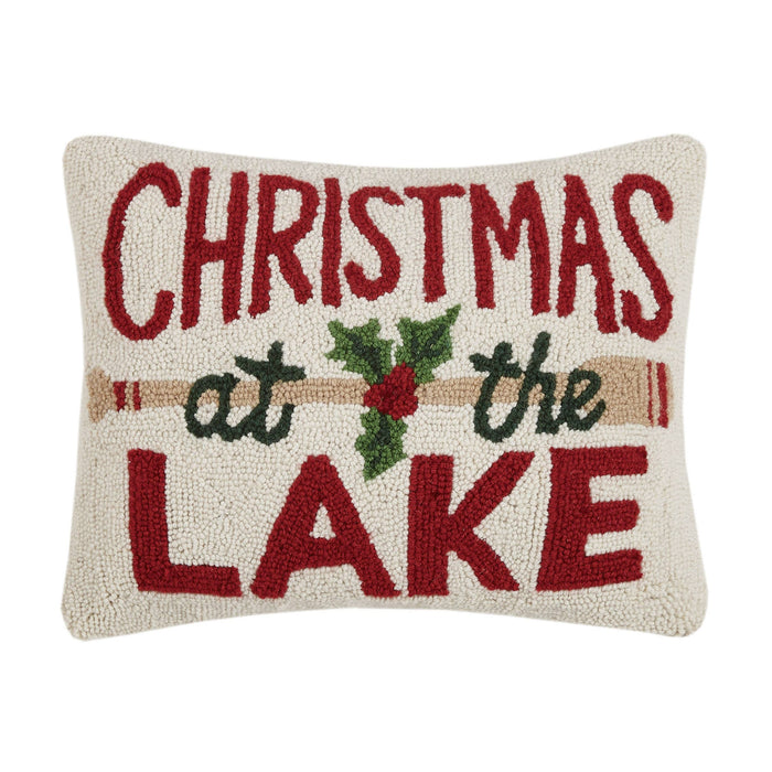 Christmas At The Lake Hook Pillow