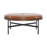 Lyricie - Modern Cocktail Ottoman With Foam Padding And Metal X Base - Brown / Black