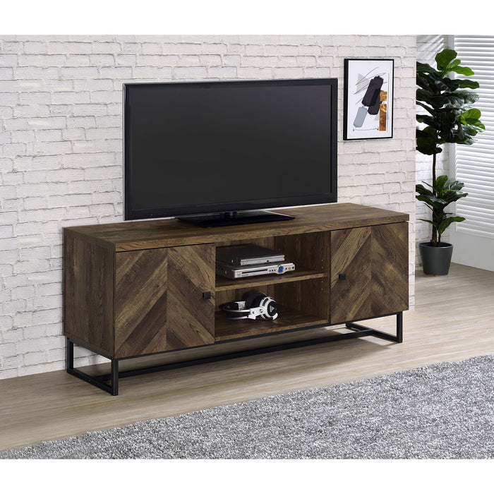 Chase - 2 Door Console With Herringbone Design - Oak