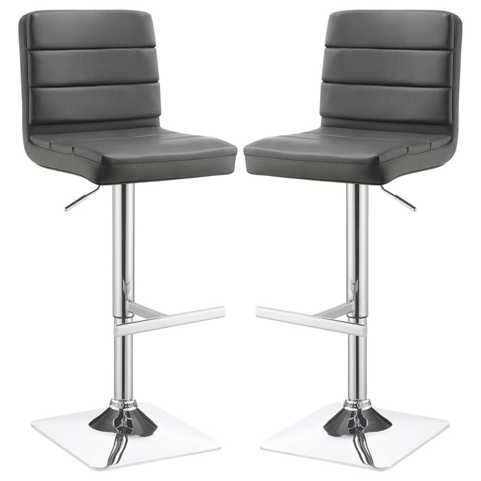 Bianca Upholstered Adjustable Bar Stool Grey (Set of 2)