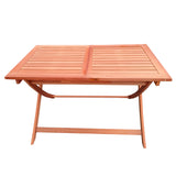 Foldable Patio Dining Set With 1 Dining Table, Indoor And Outdoor Use, Solid Wood - Teak