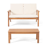 Serenit - 2 Piece Patio Set With Cushions, Loveseat And Coffee Table - Beige / Brown
