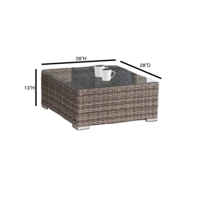 Modern Patio Rattan Sectional Set With Cushions