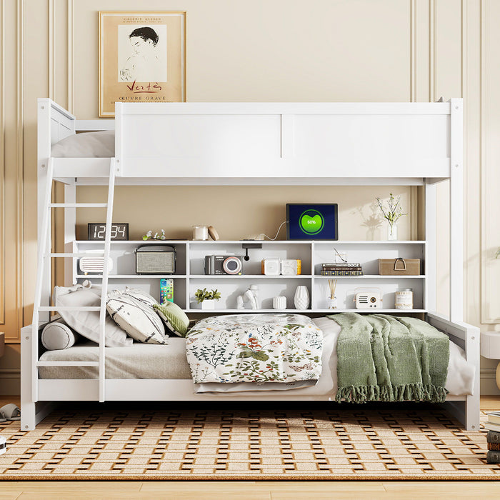 Bunk Bed With Storage Cabinets And USB Ports