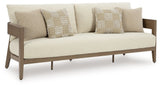 Serene Bay - Sofa With Cushion - Dark Brown / White