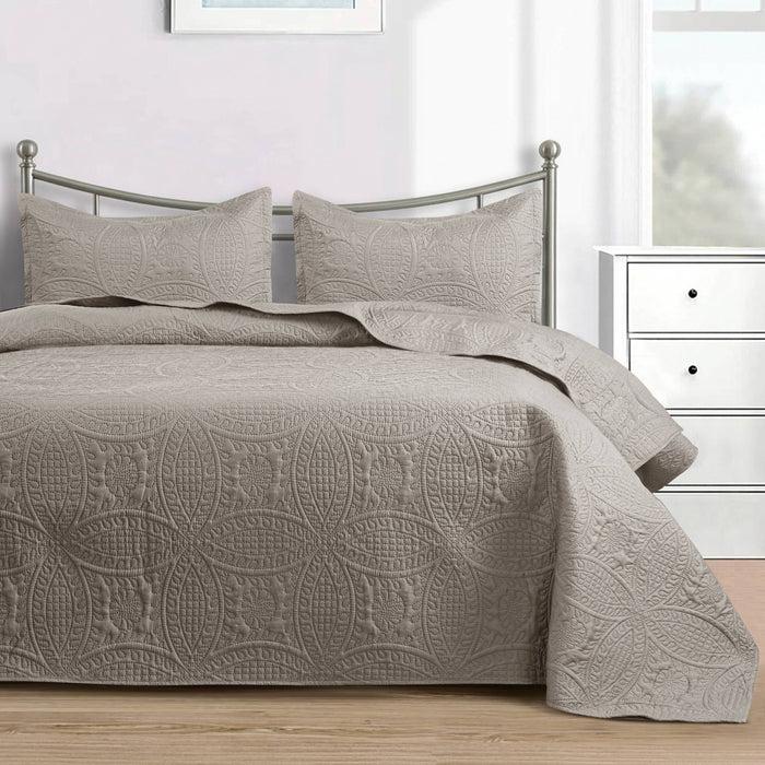 Quilted Bedspread 3 Pc Coverlet Bedding Quilt Set All Season