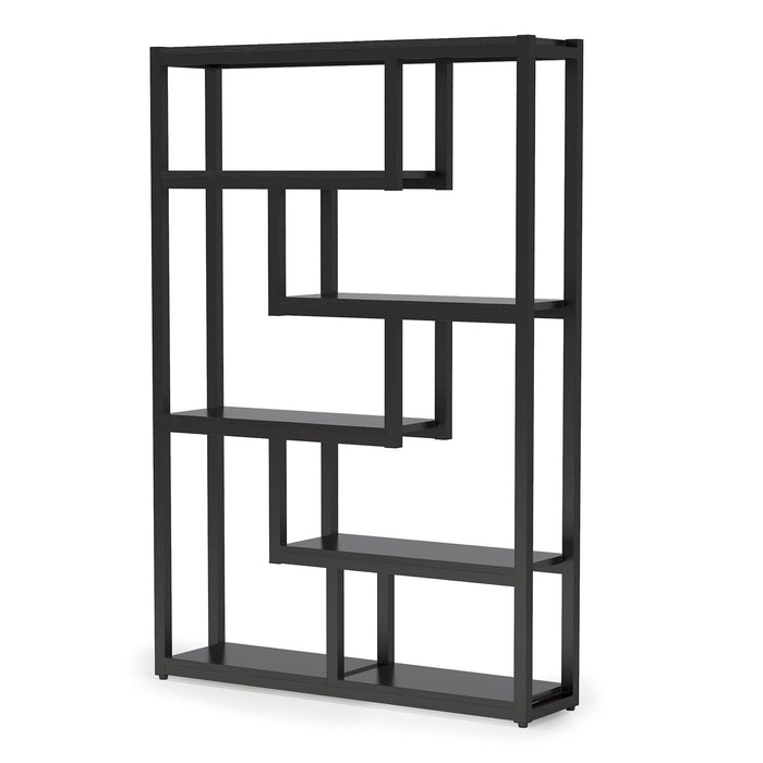 6 Tier Etagere Bookcase With Asymmetrical Shelves For Living Room
