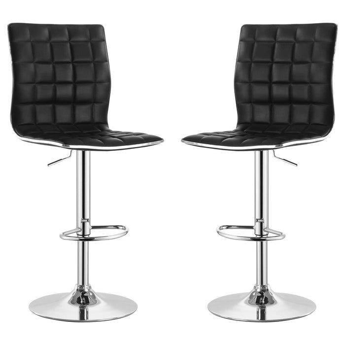 Ashbury Upholstered Adjustable Bar Stool Black (Set of 2)