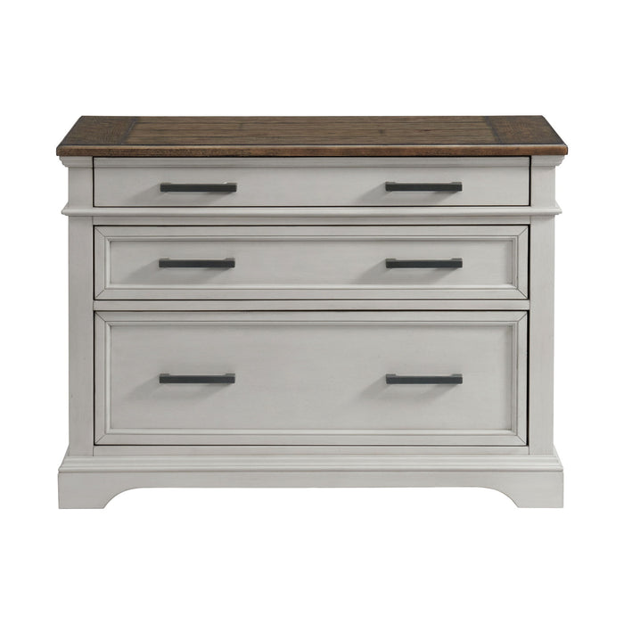 Drake - Lateral File Cabinet - Rustic White / French Oak