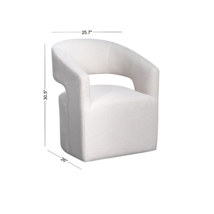 Upholstered Dining Chair Curved Open Back