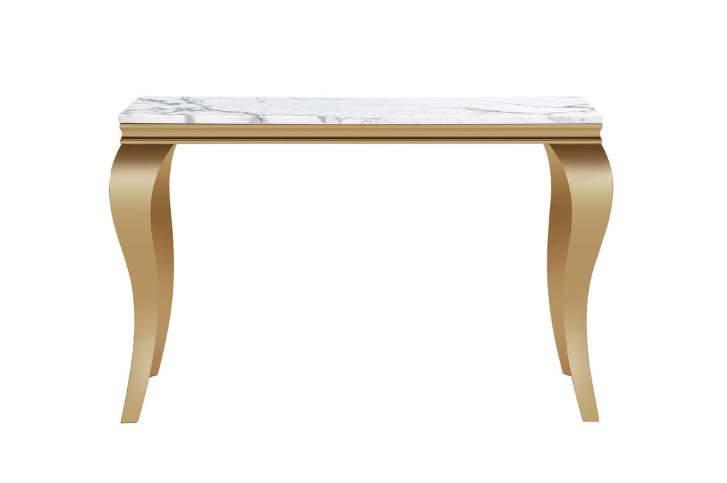 Marble Printed Rectangular Table, Stainless Steel Legs