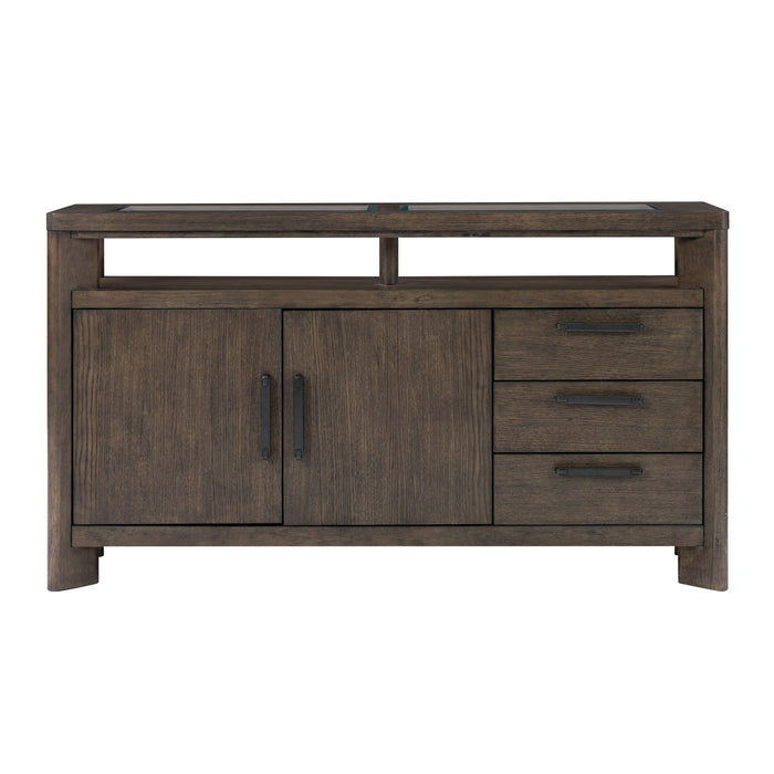 Side Server With Glass Inlay - Dark Oak