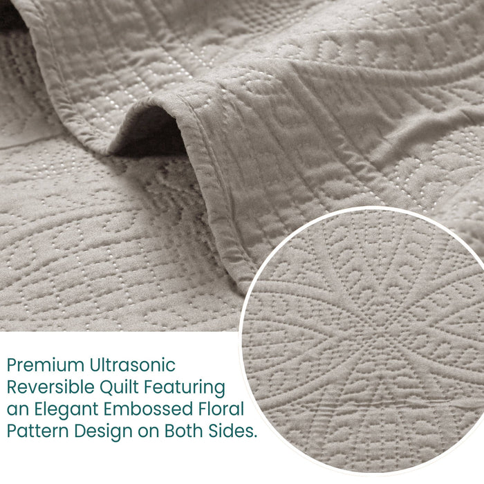 Quilted Bedspread 3 Pc Coverlet Bedding Quilt Set All Season