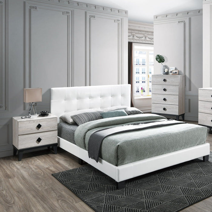 Contemporary Style Bed, Rectangle Headboard