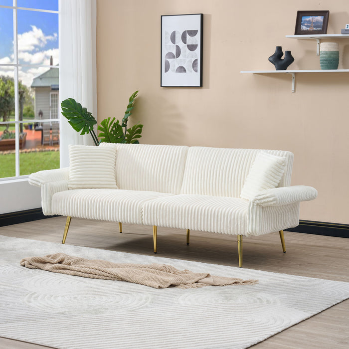 Luxury Foldable Double Sofa Bed With Folding Armrests