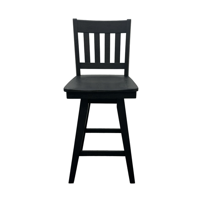 Wooden Barstool With Slat Back