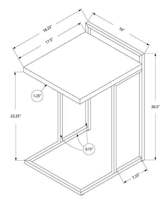 Accent Table, C - Shaped, Contemporary & Modern