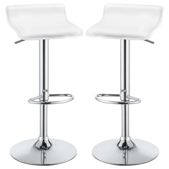 Bidwell Upholstered Adjustable Bar Stool White (Set of 2)