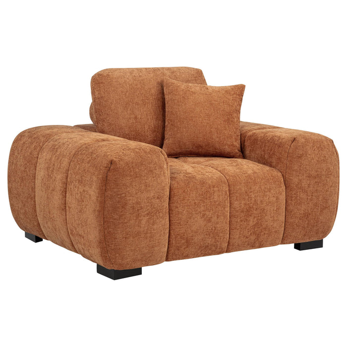 Octavia Upholstered Track Arm Accent Chair Orange