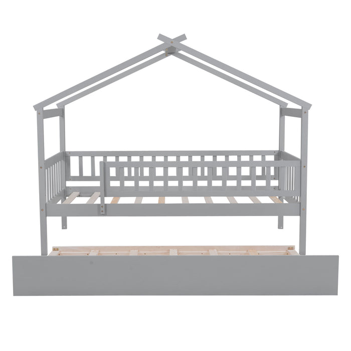 Creativity House Bed With Twin Size Trundle