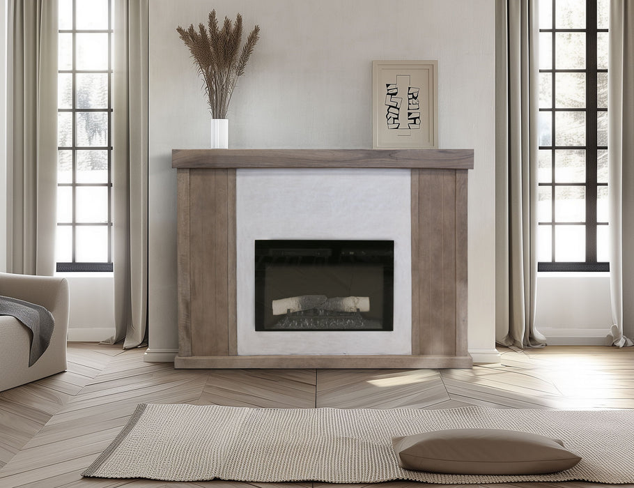 Natural Parota - Fireplace Console - Brown Cappuccino