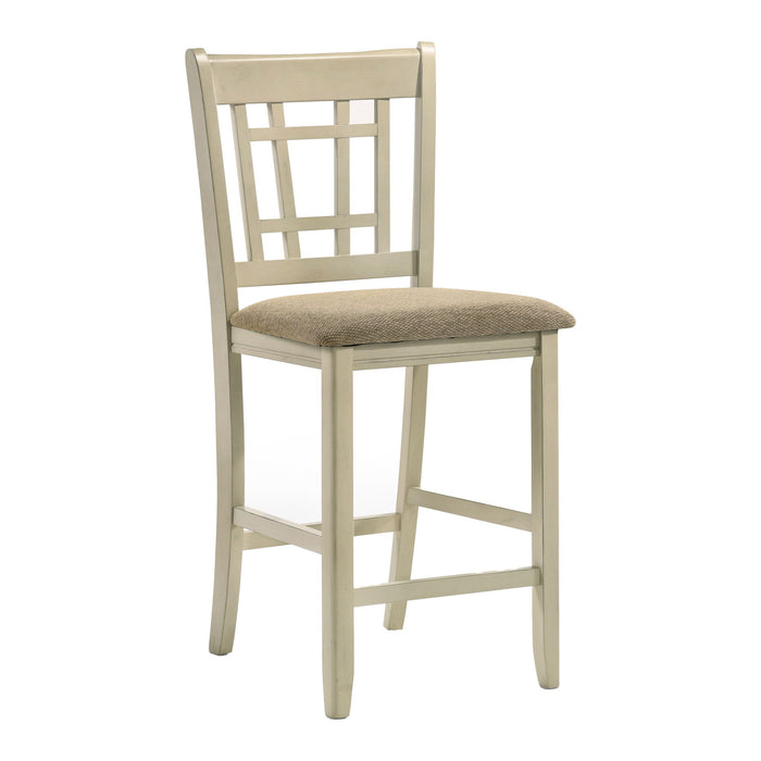 Mission Casuals - Lattice Stool - Rustic White / French Oak