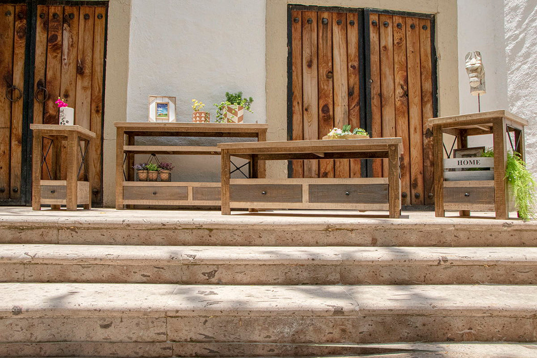 Andaluz - Sofa Table - Brown / Light Brown Antiqued