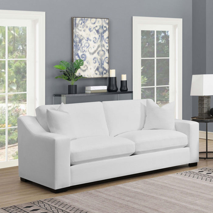 Ashlyn Upholstered Sloped Arm Sofa White