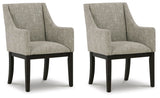 Burkhaus - Dining UPH Arm Chair (Set of 2) - Beige / Dark Brown