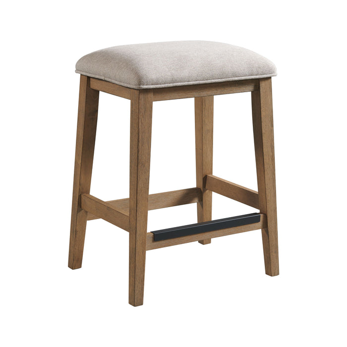 Landmark - Backless Stool - Weathered Oak