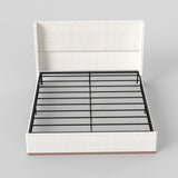 Platform Bed Frame With Wingback Headboard