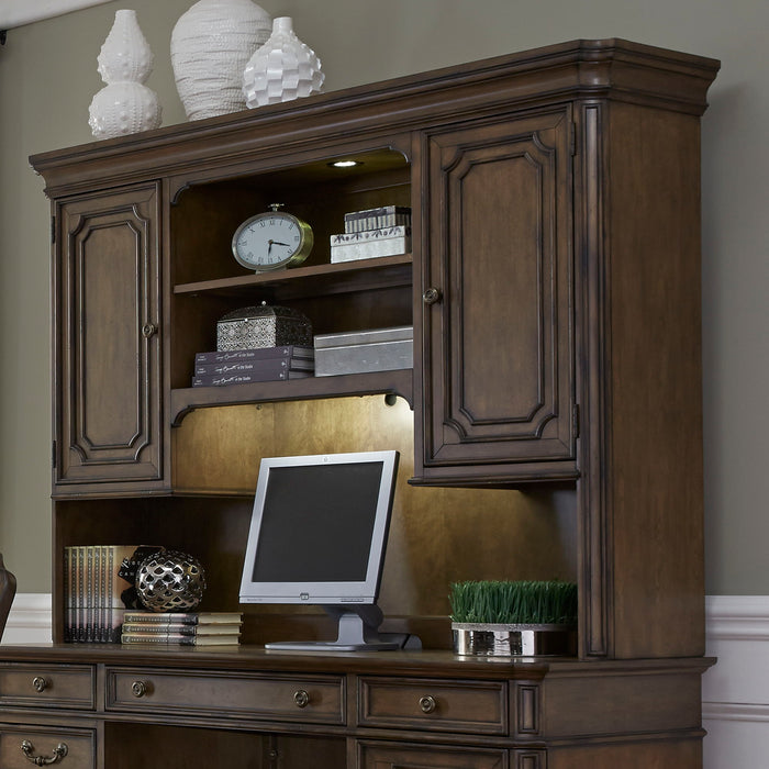 Amelia - Jr Executive Credenza Hutch - Dark Brown