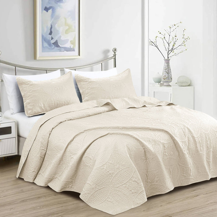 Quilted Bedspread 3 Pc Coverlet Bedding Quilt Set All Season