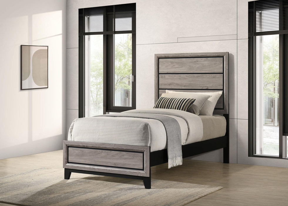Watson Wood Twin Panel Bed Light Taupe