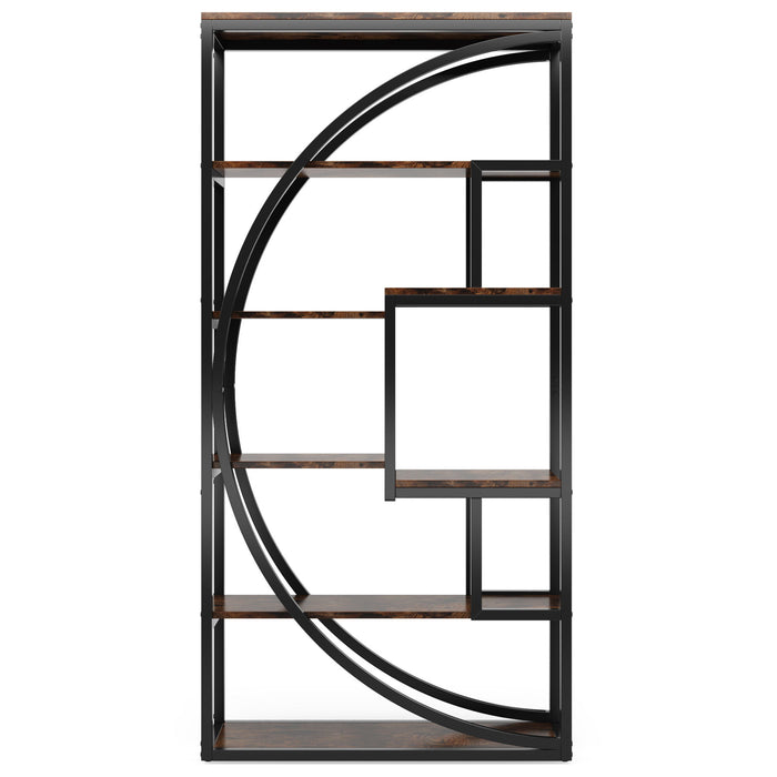 5 Tier Etagere Bookshelf With 8 Open Shelves Organizer For Living Room