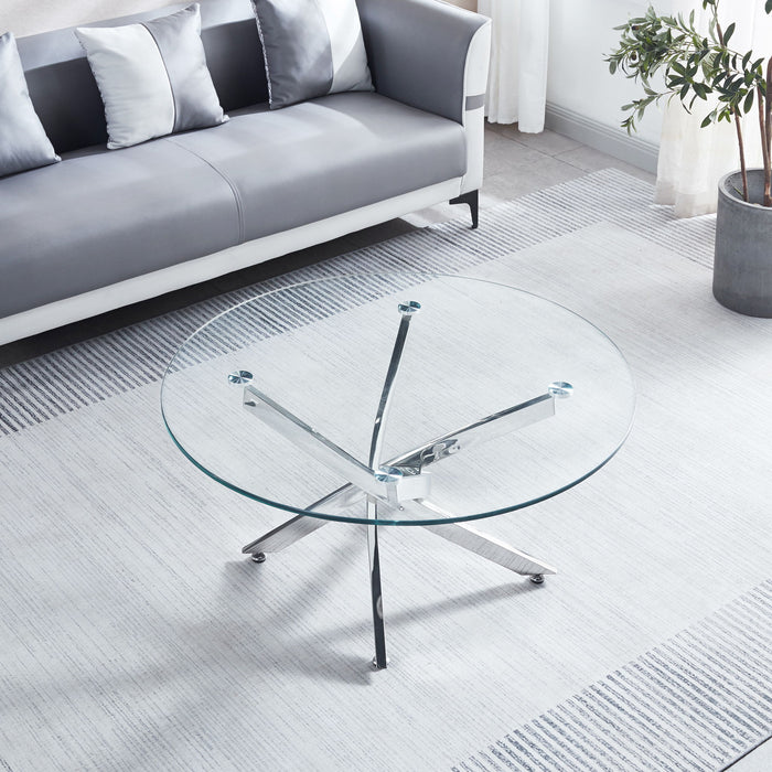 Modern Round Tempered Glass Table With Legs
