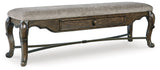 Maylee - Upholstered Storage Bench - Dark Brown