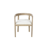 Modern Mid Century Dining Arm Chair Set With Upholstered Frame - Natural